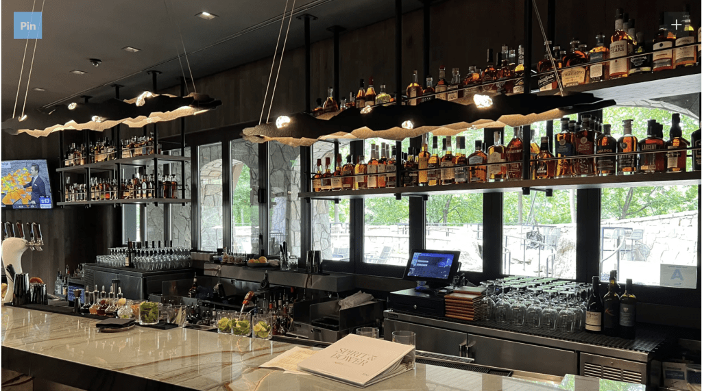 Bar with windows in the background